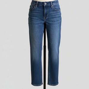 American Eagle Outfitters Women's Straight-Leg Jeans in Medium Blue Wash